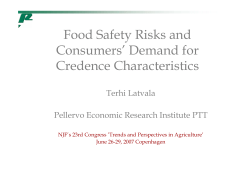 Food Safety Risks and Consumers` Demand for Credence