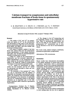 Calcium Transport in Synaptosomes and
