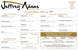 Lunch Menu - Jeffrey Adams on Fourth