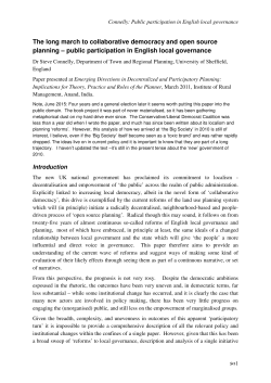The long march to collaborative democracy and open source planning