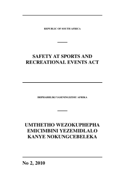 Safety at Sports and Recreational Events Act