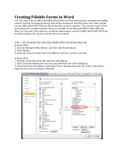 Creating Fillable Forms in Word