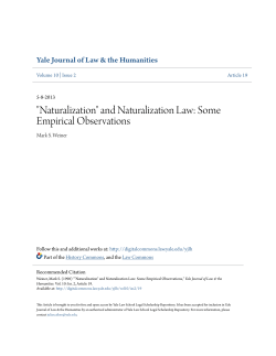 and Naturalization Law - Yale Law School Legal Scholarship