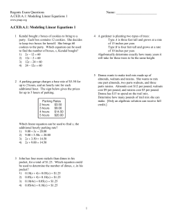 A.CED.A.1: Modeling Linear Equations 1