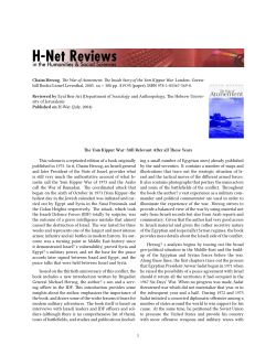 The Yom Kippur War: Still Relevant After all These Years - H-Net