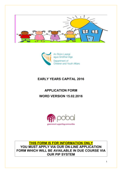 EARLY YEARS CAPITAL 2016 APPLICATION FORM WORD