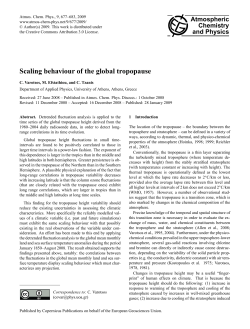 Scaling behaviour of the global tropopause