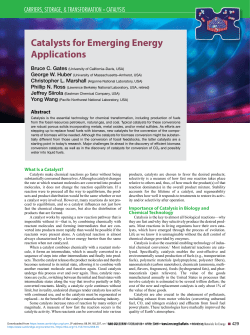 Catalysts for Emerging Energy Applications