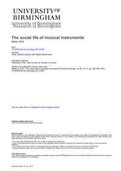 University of Birmingham The social life of musical instruments