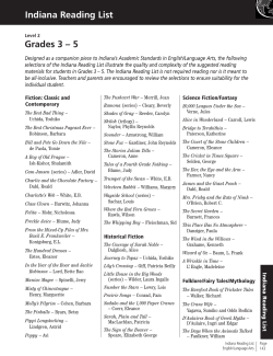 Grades 3 &ndash; 5 Indiana Reading List