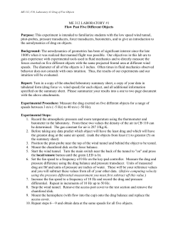 ME 312 LABORATORY #1 Flow Past Five Different Objects Purpose