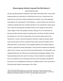 Sharecropping: Northern Imposed Post War Slavery