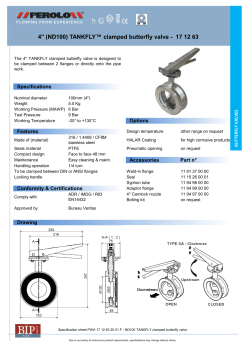 4`` (ND100) TANKFLY&trade; clamped butterfly valve - 17 12 63