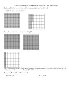 Unit 3: Test 2 Add, Subtract, Multiply and Divide Decimals NBT.7
