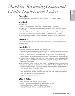 Matching Beginning Consonant Cluster Sounds