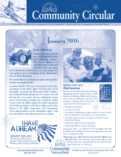 January 2016 - Community National Bank