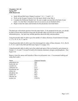 Chemistry 110-02 Homework 5