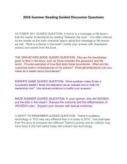 2016 Summer Reading Guided Discussion Questions