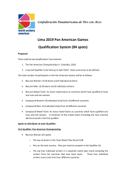 Lima 2019 Pan American Games Qualification System (84 spots)
