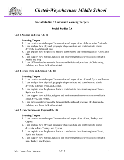 Social Studies 7 - Chetek-Weyerhaeuser School District