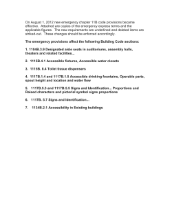 Emergency Chapter 11B Provisions Effective 8.1.2012