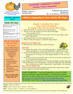 What`s Happening in Your Child`s PE Class