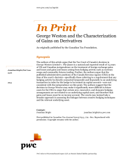 George Weston and the Characterization of Gains on