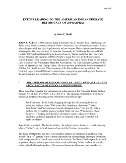 OVERALL HISTORY OF 2004 ACT