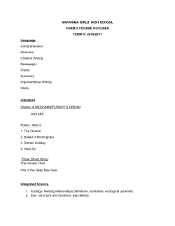 NAPARIMA GIRLS` HIGH SCHOOL FORM 2 COURSE OUTLINES