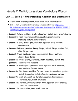 Grade 2 Math Expressions Vocabulary Words