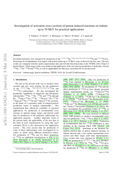 Investigation of activation cross sections of proton induced reactions