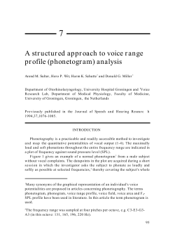 A structured approach to voice range profile