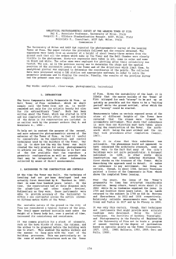 ANALYTICAL PHOTOGRAMMETRIC SURVEY OF THE LEANING