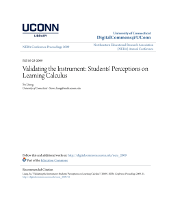 Validating the Instrument: Students` Perceptions on Learning Calculus