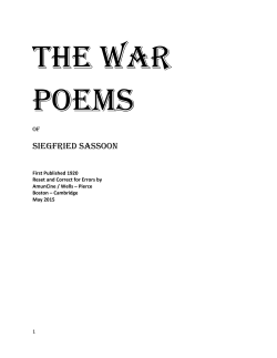 SIEGFRIED SASSOON - LGBT World War 1 Response