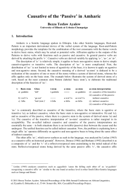 Causative of the `Passive` in Amharic