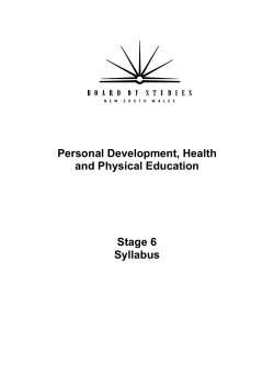 Personal Development, Health and Physical Education Stage 6