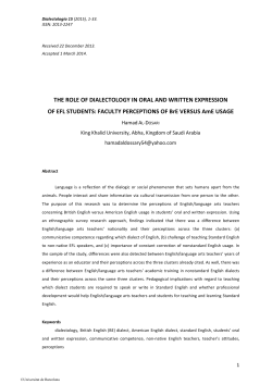 ROLE!OF!DIALECTOLOGY!IN!ORAL!