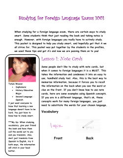 Studying for Foreign Language Exams 1001 Lesson 1