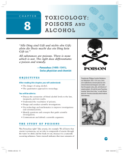 toxicology: poisons and alcohol