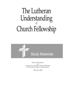 The Lutheran Understanding - The Lutheran Church&mdash;Missouri Synod