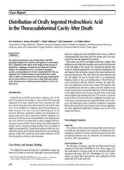 Distribution of Orally Ingested Hydrochloric Acid in the