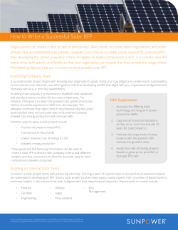 How to Write a Successful Solar RFP