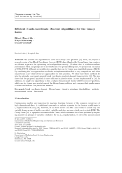 Efficient Block-coordinate Descent Algorithms for the