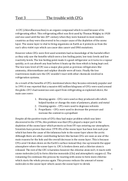 Text 3 The trouble with CFCs