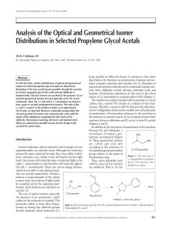 Analysis of the Optical and Geometrical Isomer Distributions in