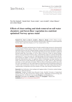 Effects of clear-cutting and slash removal on soil water chemistry