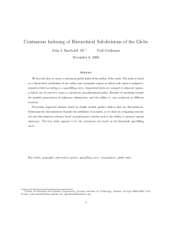 Continuous Indexing of Hierarchical Subdivisions of the Globe