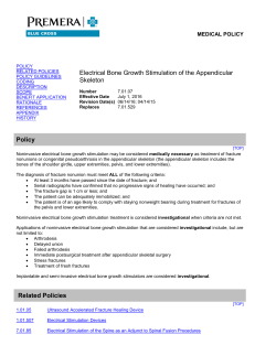 7.01.07 Electrical Bone Growth Stimulation of the Appendicular