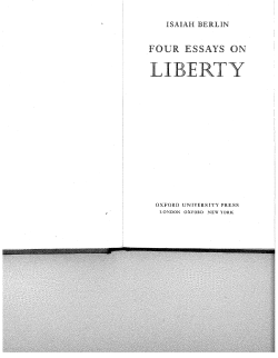 FOUR ESSAYS ON LIBERTY
